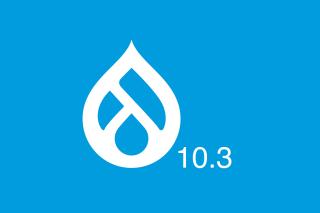 Logo Drupalu s číslem verze 10.3.