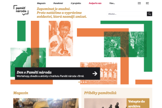 Homepage webu pamět národa.